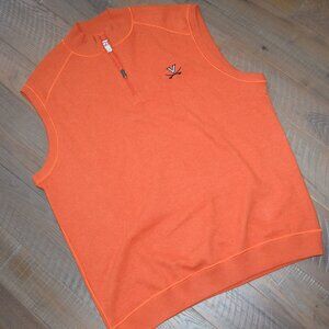 Cutter & Buck Pullover Sweater Vest 1/4 Zip XL Rib Knit Virginia Golf Sporty N58